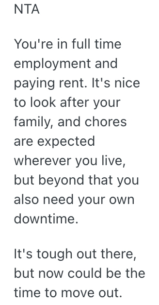 Screenshot 2025 11 07 at 12.20.57 PM A Recent College Graduates Mom Expects Them To Help Her Out With Chores Every Time They Have A Day Off, But Theyre Tired Of It And They Wont Tell Her When Theyre Not Working Anymore