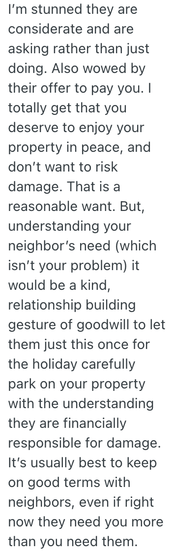 Screenshot 2025 11 07 at 12.23.24 PM A Landowners Neighbors Want Them To Let Them Use Their Property For Parking For Family Members During Holidays, But They Wont Allow It