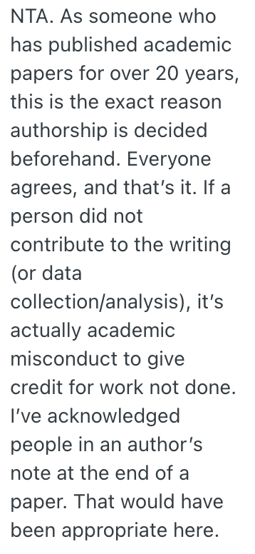 Screenshot 2025 11 07 at 12.29.39 PM A College Students Classmate Wanted To Add A Professors Name To A Paper They Wrote So She Could Get A Promotion, But They Wouldnt Go Along With It