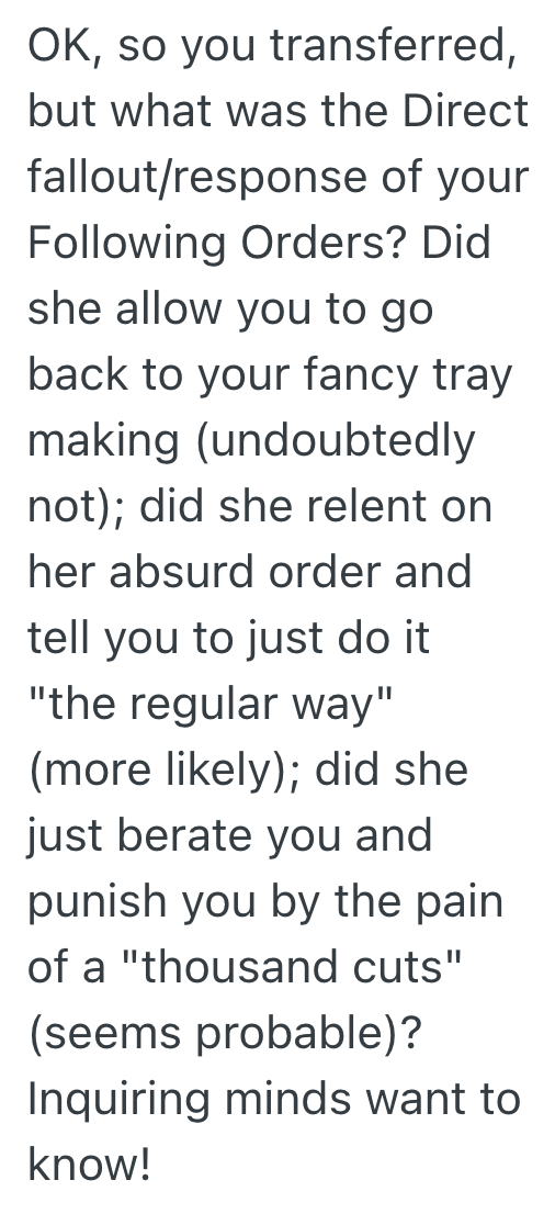 Screenshot 2025 11 07 at 5.02.46 PM Grocery Store Employee Makes The Vegetable Trays Look Super Fancy, But The Supervisor Thinks This Extra Work Is Taking Too Long And Demands The Employee Make The Trays Exactly As Directed