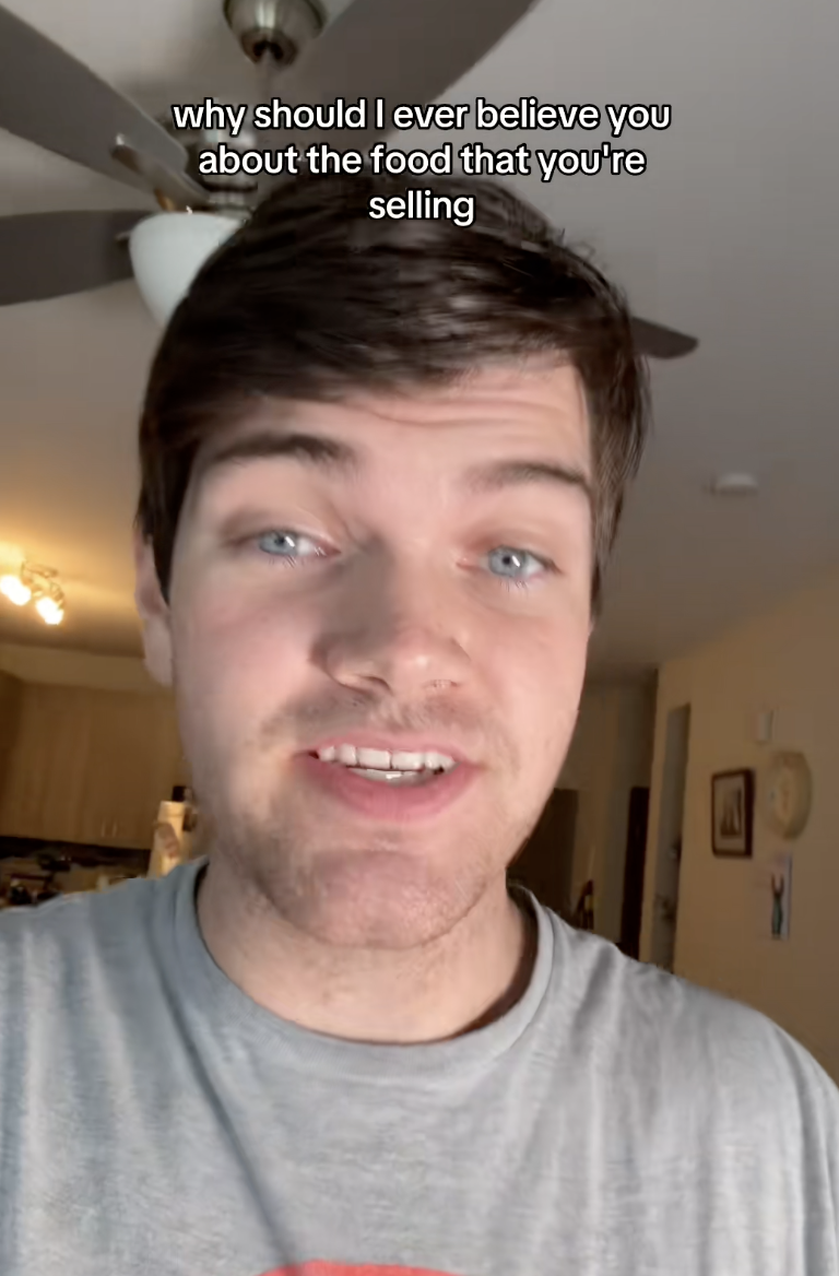 man talking to tiktok viewers