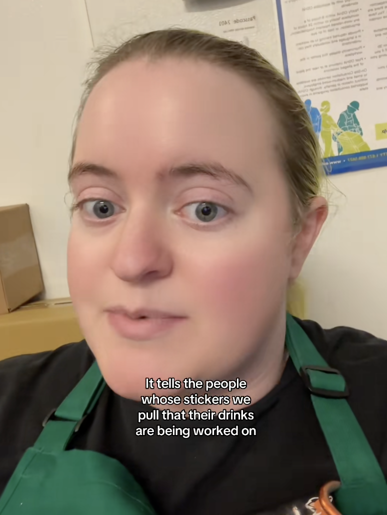 woman talking about starbucks