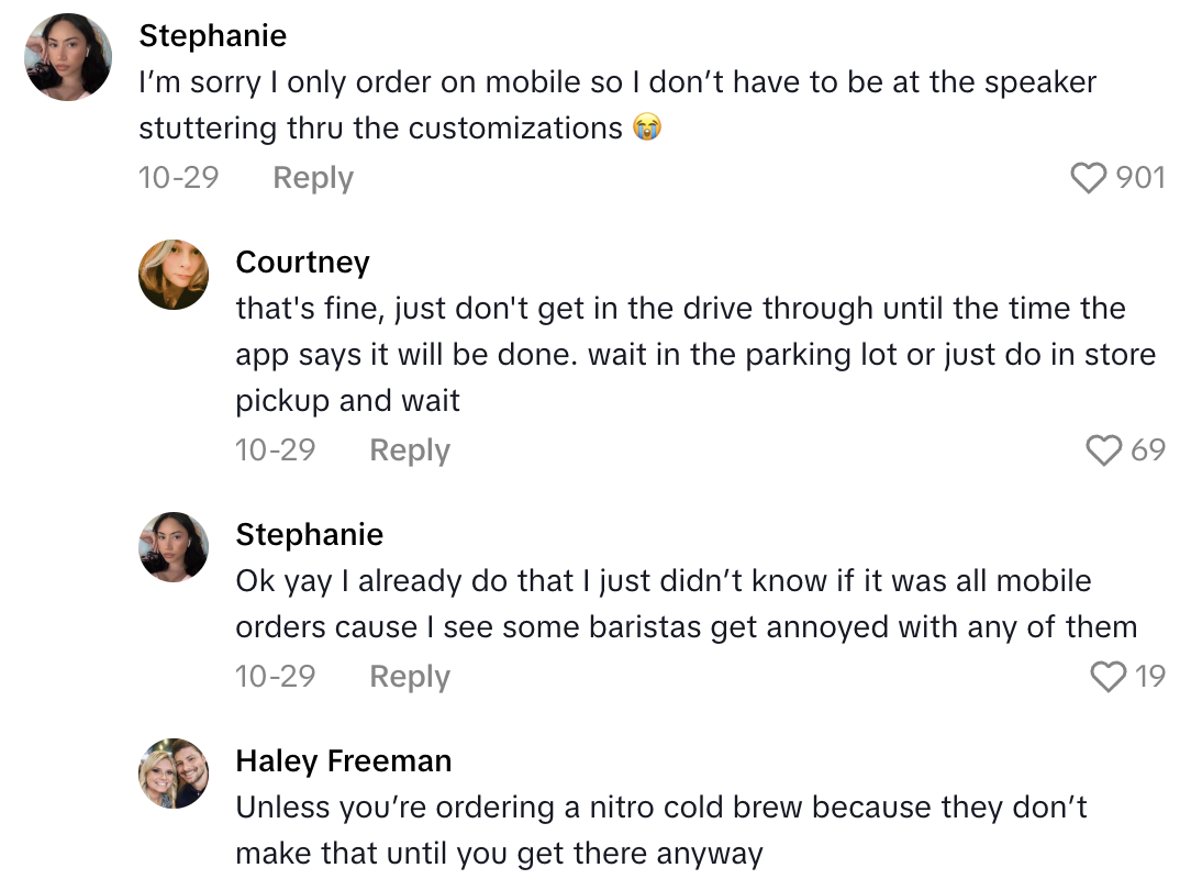 Screenshot 2025 11 09 at 8.31.34 AM A Starbucks Barista Talked About Customers Mobile Orders Arent Always Ready