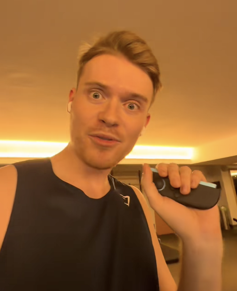 man holding a switch