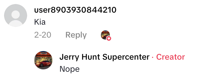 Screenshot 2025 11 09 at 9.00.22 AM A Worker At A Car Dealership Asked TikTok Viewers To Guess What Kind Of Car He Showed Them