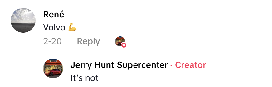 Screenshot 2025 11 09 at 9.00.57 AM A Worker At A Car Dealership Asked TikTok Viewers To Guess What Kind Of Car He Showed Them