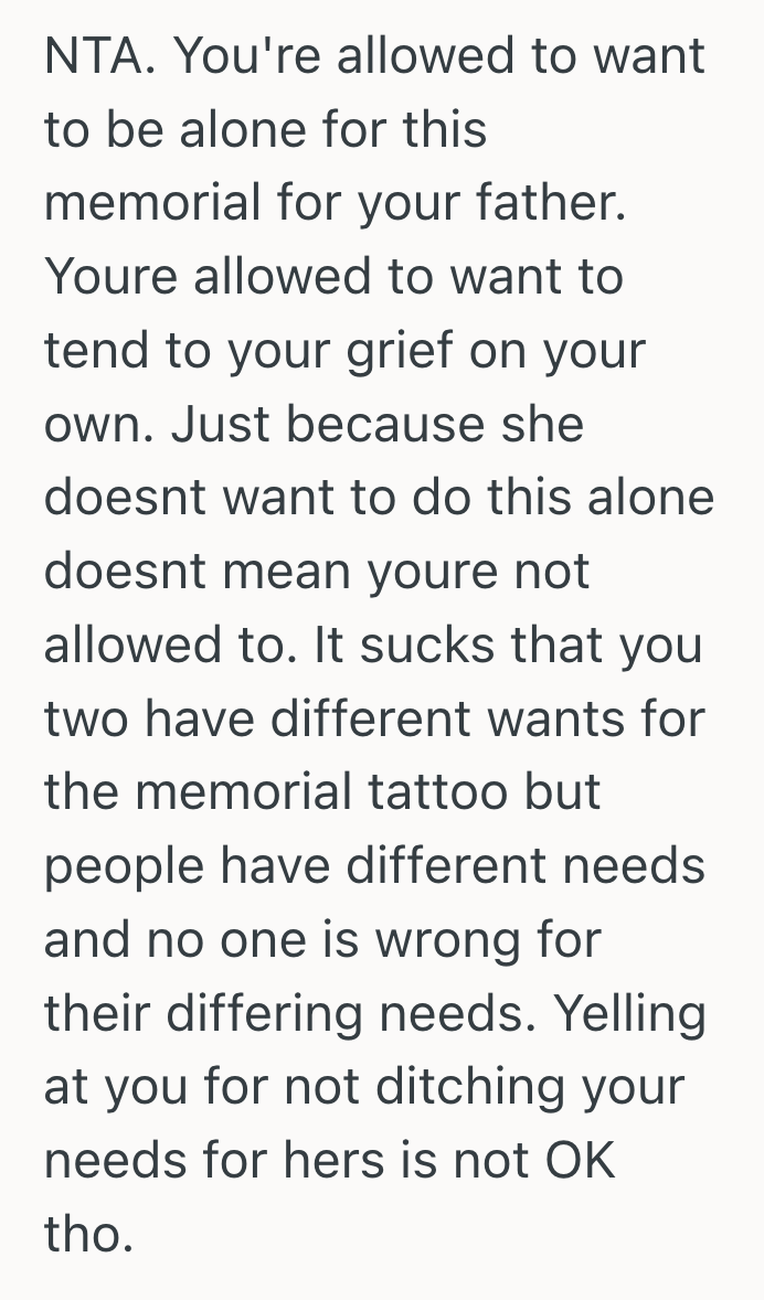 Screenshot 2025 11 10 at 2.34.31 PM Woman Wanted Her Own Unique Tattoo To Honor Her Late Father, But Her Sister Took It As A Slight When She Didnt Want To Get Matching Pieces