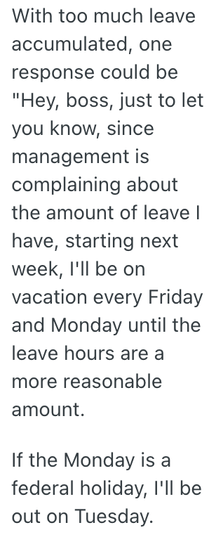 Screenshot 2025 11 12 at 1.18.06 PM Employee Was Told He Needed To Use His Vacation Time, But When He Didnt Receive A Clear Answer From His Bosses, He Bothered Them Every Day About It