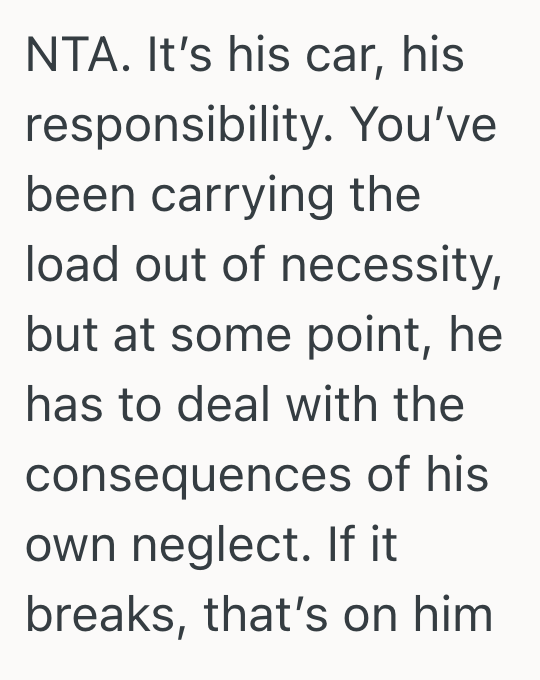 Screenshot 2025 11 12 at 11.55.43 PM Woman Is Fed Up With Her Co Parent Making Excuses About Getting His Car Fixed, So She Decides To Stop Helping And Just Let It Break Down
