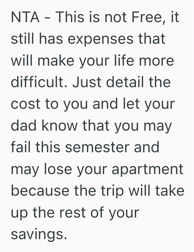 Screenshot 2025 11 13 at 1.18.52 PM College Students Dad Expects Her To Miss Finals And Work For An Expensive Wedding Trip, But She Would Rather Stay Home
