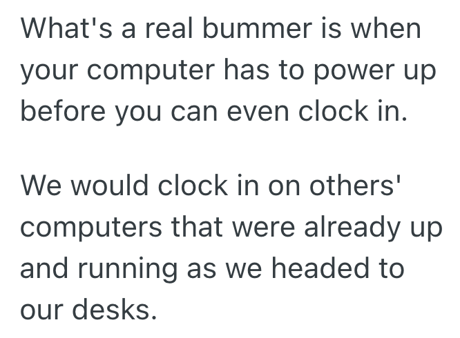 Screenshot 2025 11 13 at 12.54.40 PM Employee Arrives At Work Early To Make Sure Her Computer Is Booted Up And Ready To Go When The Work Day Actually Starts, But Then Her Bosss Boss Assumes She Was Running Late When She Was Actually Early