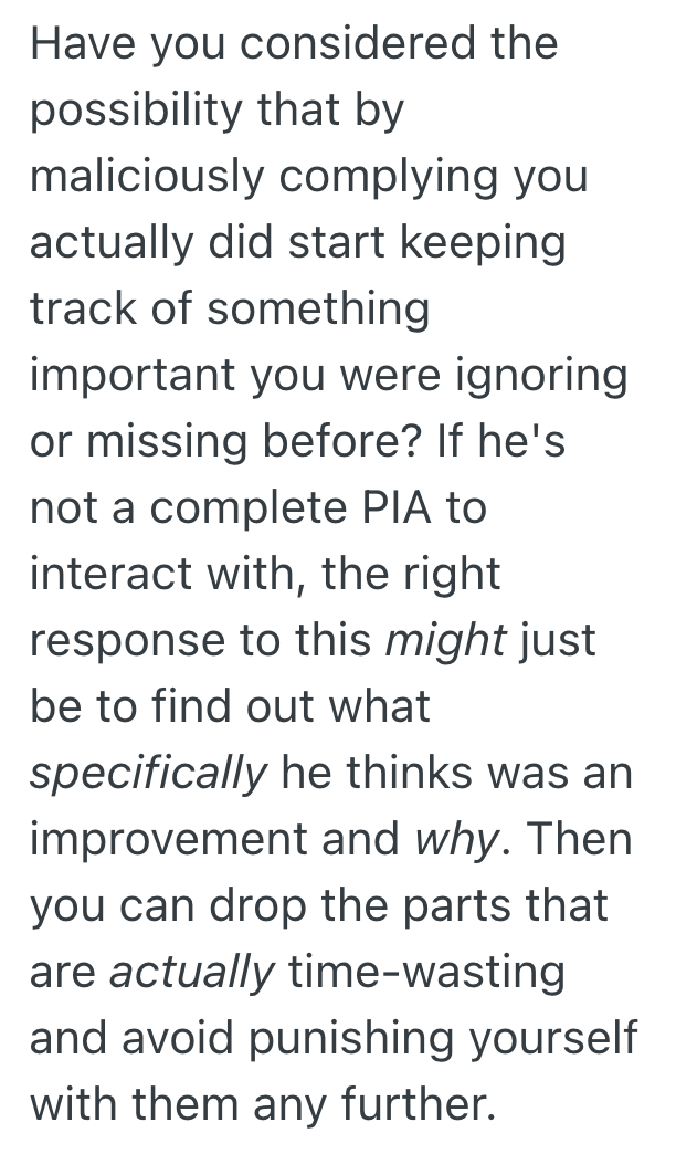 Screenshot 2025 11 13 at 2.25.48 PM New Supervisor Criticizes Employees Old Report, So The Employee Goes Out Of His Way To Add Too Many Details To The Next Report In Hopes Of Being Annoying
