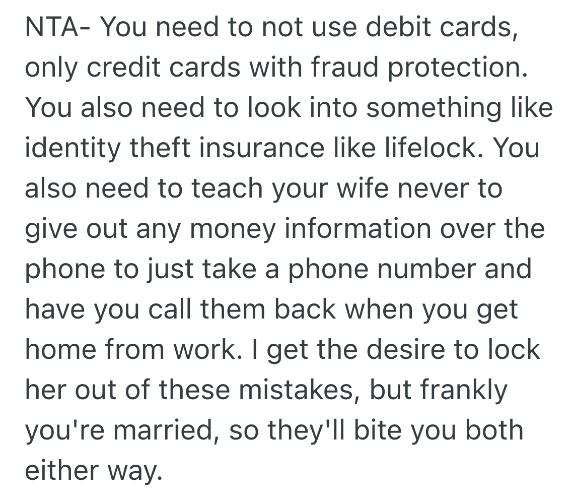 Screenshot 2025 11 13 at 6.10.51 PM Wife Fell For Two Scams, So Husband Wants To Put His Money In A Separate Account To Protect It From Her Bad Judgement