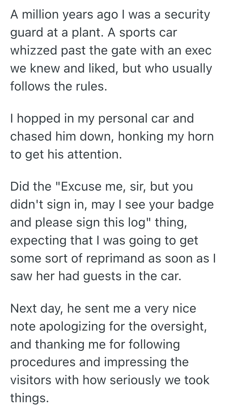 Screenshot 2025 11 13 at 7.13.15 PM Security Guard Inadvertently Enforced The No Exceptions Visitor Protocol On The Companys CEO, So Management Immediately Changed The Rules