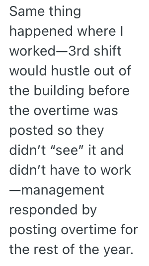 Screenshot 2025 11 19 at 8.40.05 AM Factory Workers Were Getting Paid For Overtime Hours They Didnt Work, So They Eventually Got Transferred To A Different Shift Where They Couldnt Do It Anymore