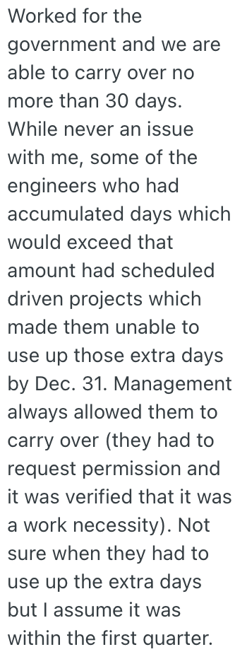 Screenshot 2025 11 20 at 7.01.19 AM A Worker Was Told They Had To Use Their Vacation Time Or Lose It, So They Scheduled It During The Holidays To Get Two Whole Weeks Off