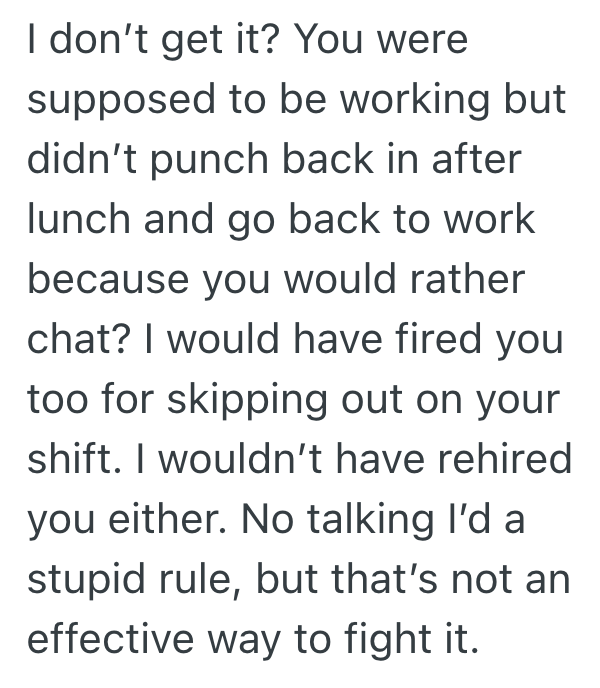 Screenshot 2025 11 21 at 11.01.55 AM Supervisor Tells Night Shift Retail Workers Not To Clock In After Their Lunch Break If Theyre Going To Keep Talking, So They All End Up Getting Fired