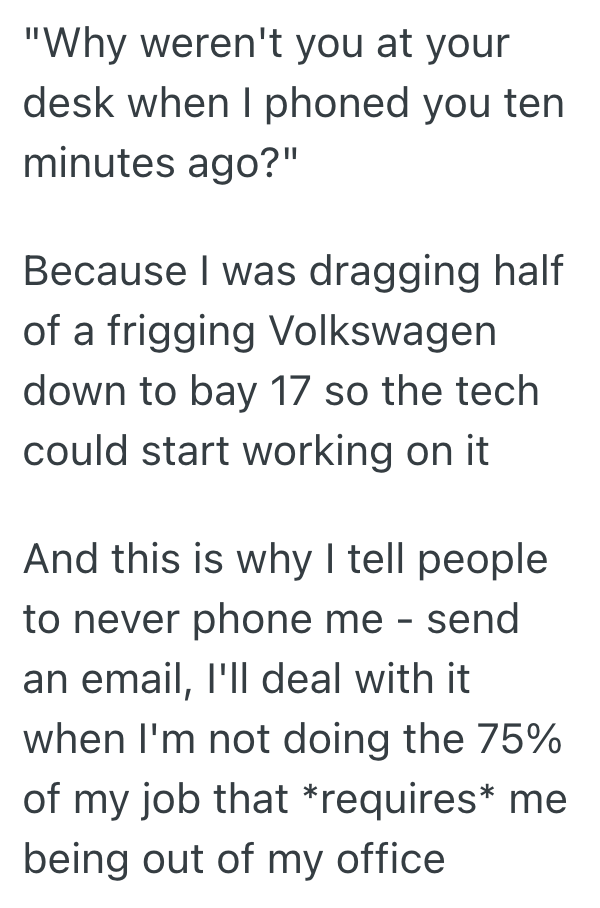 Screenshot 2025 11 21 at 11.48.14 AM Supervisor Requires Employee To Notify Her Every Time They Leave Their Desk, But She Gets So Many Emails That She Quickly Changes Her Mind