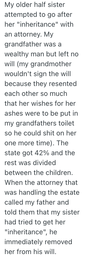 Screenshot 2025 11 23 at 4.03.43 PM A Persons Half Brother Stole Money From Their Father Before His Demise, So Their Mother Cut Him Out Of Her Will And He Got No Inheritance