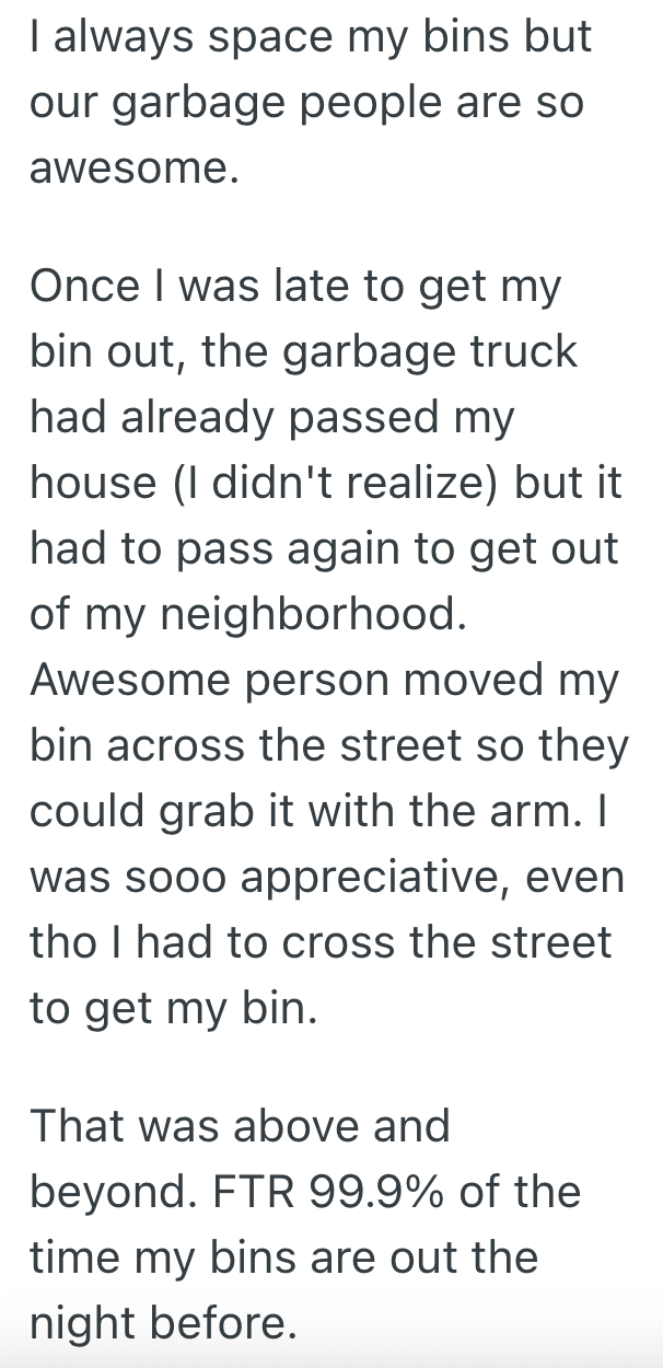 Screenshot 2025 11 24 at 10.17.22 PM Garbage Collector Goes Out Of His Way To Help Homeowners Who Dont Follow The Trash Collection Rules, But One Homeowner Complains That Hes Moving Her Garbage Bins