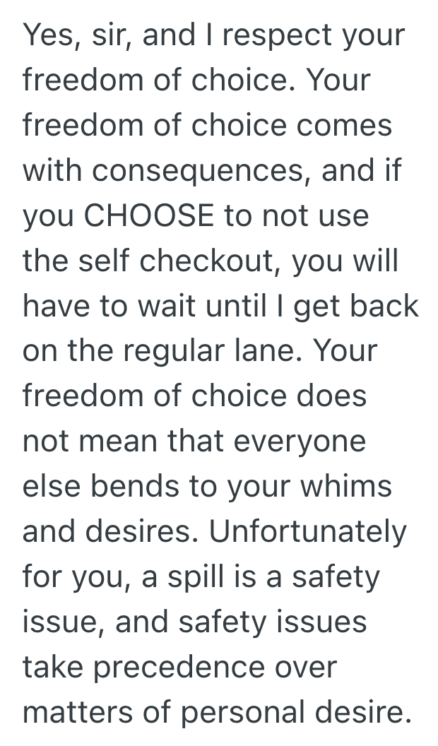 Screenshot 2025 11 24 at 5.25.33 PM Retail Worker Suggested A Customer Use Self Checkout For Efficiency, But When Customer Began Ranting About Freedom Of Choice, The Worker Was Forced To Ring Him Up Manually