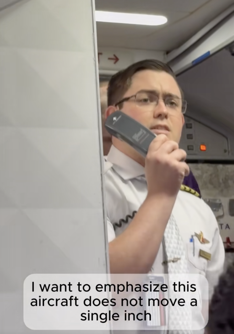 pilot talking to passengers