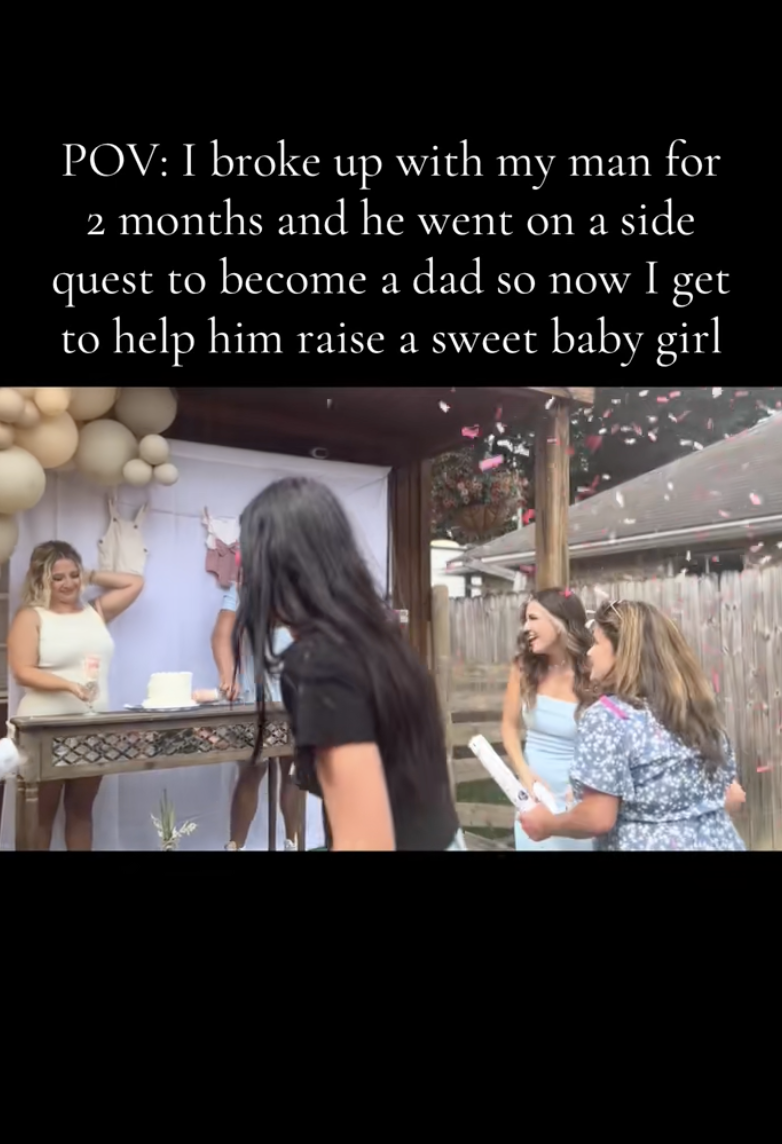 people at a gender reveal party