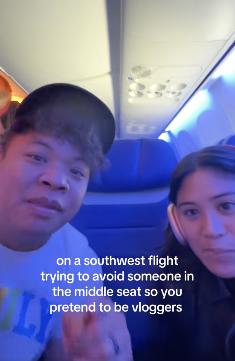 two people on a plane