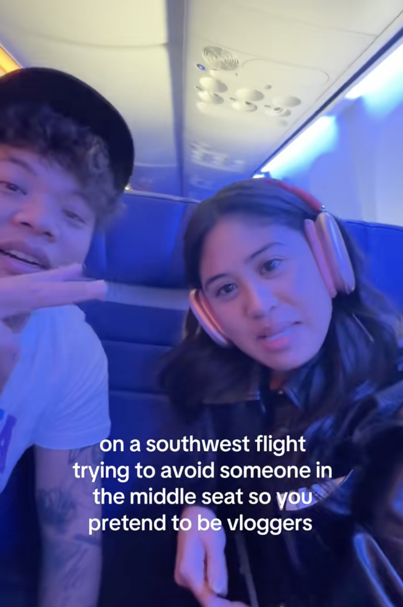 two people on a plane