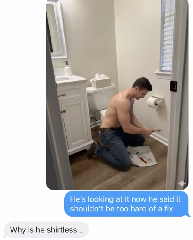 shirtless man in bathroom