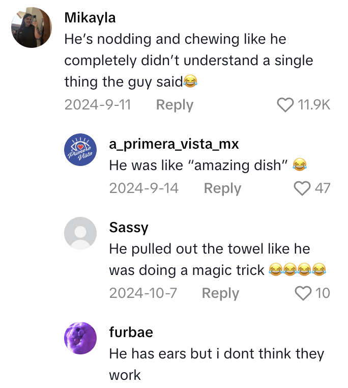 Screenshot 2025 11 26 at 6.13.43 PM Restaurant Customer Thought He Was Eating A Mint, But It Was Actually An Expanding Hot Towel