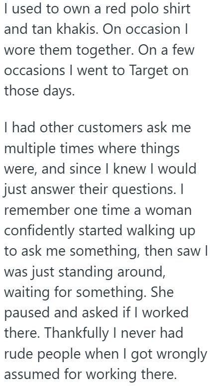 Screenshot 3 Woman Buying A Laptop At Best Buy Was Wearing A Blue Shirt, So While An Employee Was Helping Her, A Customer Assumed They Were Both Employees Ignoring Him
