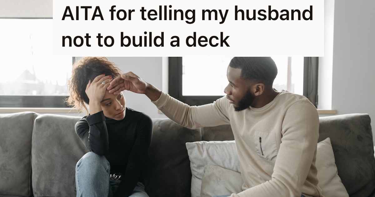 Man touching woman's forehead