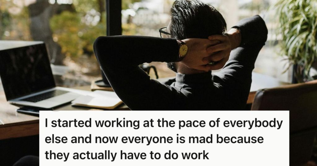 Man sitting back in office chair relaxing