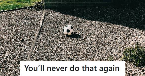 Soccer ball that landed in someone else's yard for the hundredth time