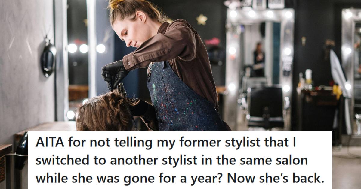 Hair stylist doing a cut and color on her regular client