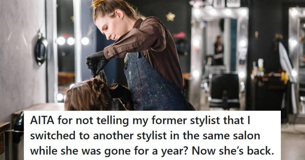 Hair stylist doing a cut and color on her regular client
