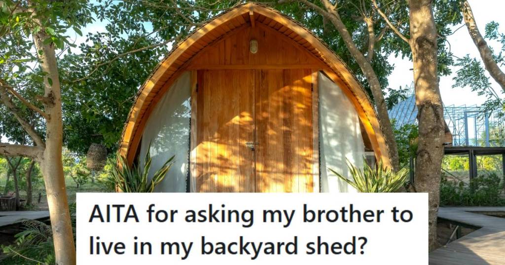 Tiny home tucked in between trees in a secluded backyard