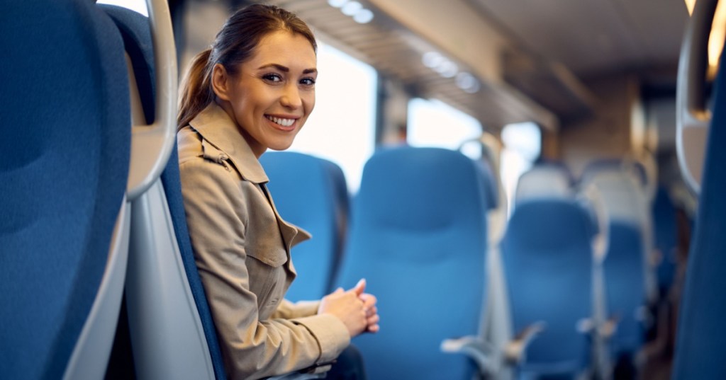Passenger on a train