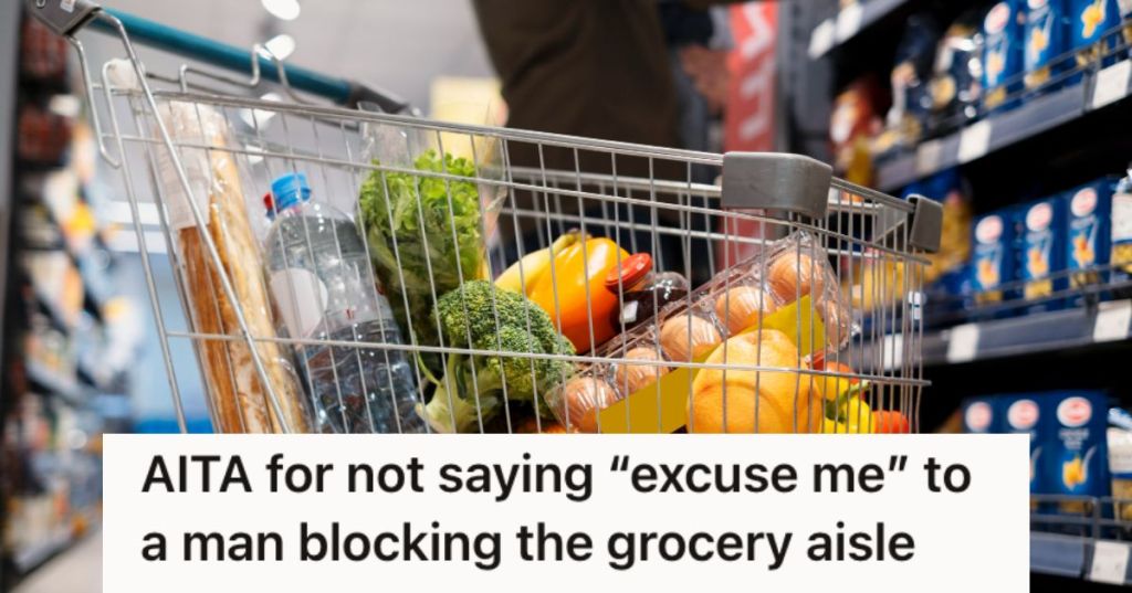 Shopping cart blocking the aisle