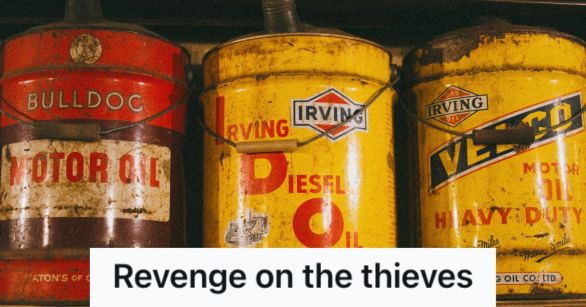 Cans of motor and diesel oil