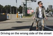 Cargo Bike Rider Was Blocked By An Entitled Tesla Driver Who Ignored Traffic Rules, So He Stood His Ground Until She Backed Off