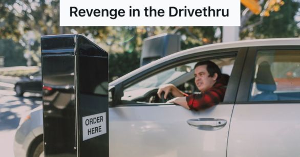 Man ordering thru the drive thru speaker