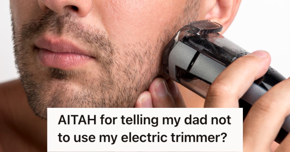 Young Man Told His Dad To Stop Using His Electric Trimmer, But His Dad Got Mad At And Called Him Ungrateful Man trimming his beard using an electric trimmer