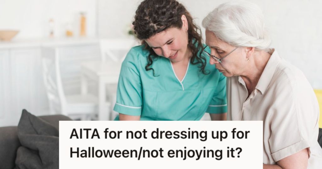 Caregiver assisting an elderly patient while smiling