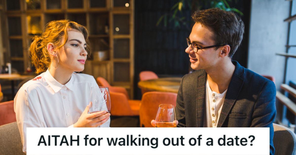 Man and woman holding wine glasses on their date
