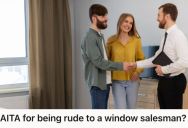 Husband Interrupted His Wife’s Conversation With A Pushy Salesman And Told Him To Leave, But She Got Upset And Said His Behavior Was Unacceptable