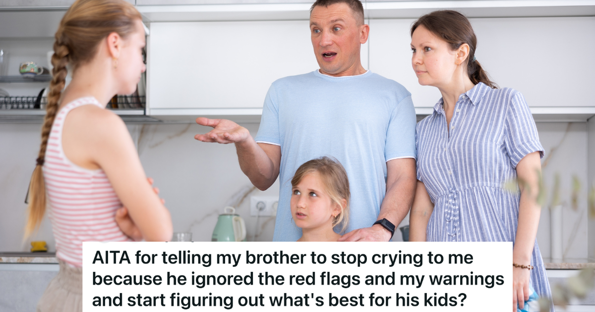 mom, dad and little sister upset at older sister