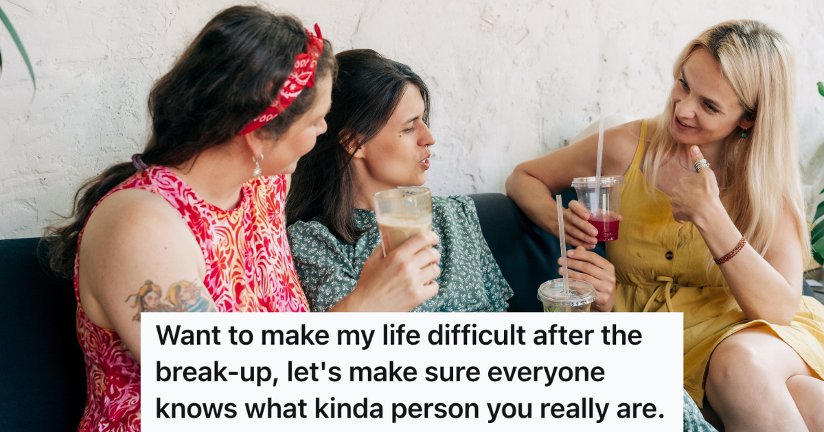 three woman talking while holding drinks