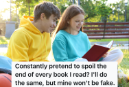 High School Girl Loves To Read, But Her Boyfriend Thinks It’s Funny To Pretend To Spoil The Ending Of Her Books